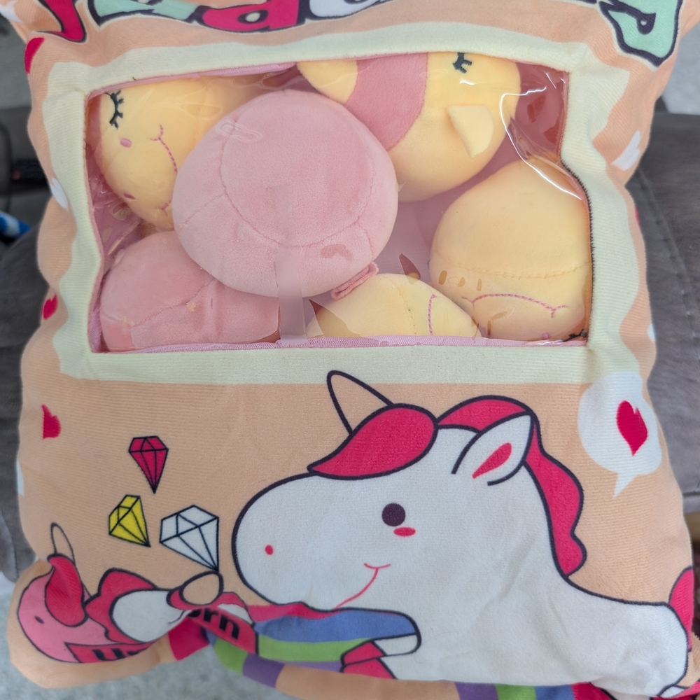 Unicorn Plush Toy Set - Pink and Yellow